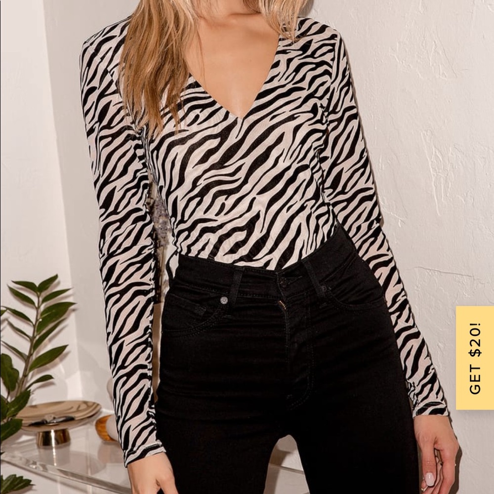 Lulus zebra body suit size medium